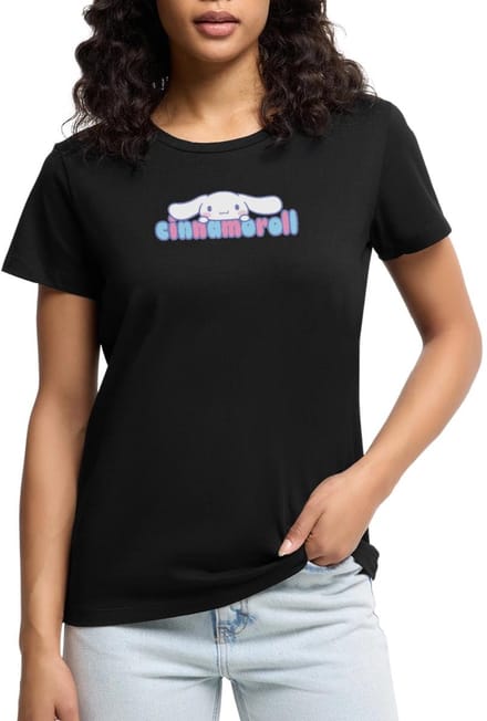 Cinnamoroll Gluurt Over De Letters Premium T Shirt Dames