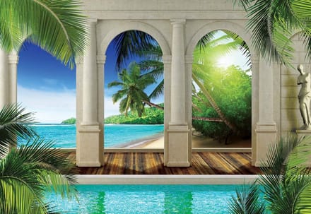 Fotobehang  Tropical Beach | XL - 208cm x 146cm | 130g/m2 Vlies