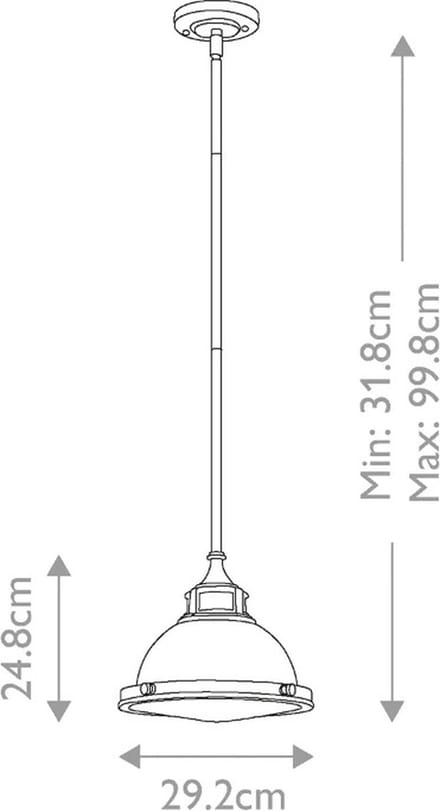 Hinkley LED Hanglamp Amelia | 1X E27 Max 60W | Dimbaar | Heritage Brass