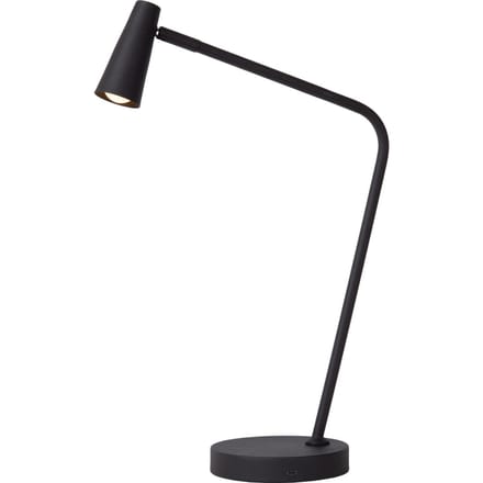 Lucide STIRLING - Oplaadbare Bureaulamp - Accu/Batterij - LED 3 StepDim - 1x3W 2700K - Zwart