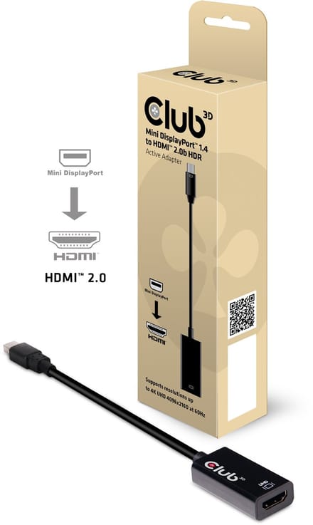 Club 3D Mini DisplayPort™ 1.4 to HDMI™ 2.0b HDR