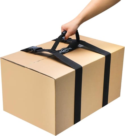 Draagriem met handvat - H-vormige banden - Zware dozen verplaatsen - Ergonomisch en stabiel - 155 cm - Zwart