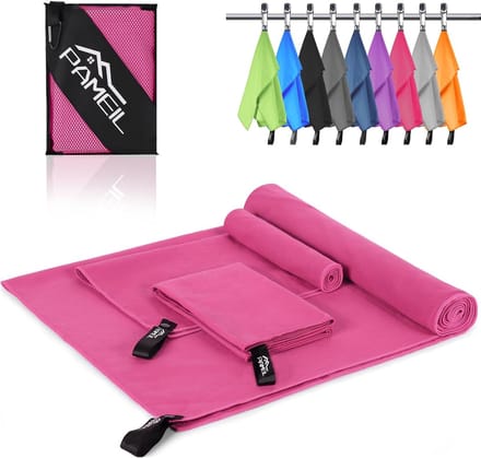 Microvezel Handdoeken Set van 3 - Sneldrogend en Compact voor Fitness en Reizen