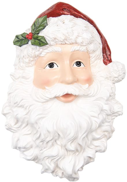 Clayre & Eef Wanddecoratie Kerstman 32x9x45 cm Wit Rood Kunststof