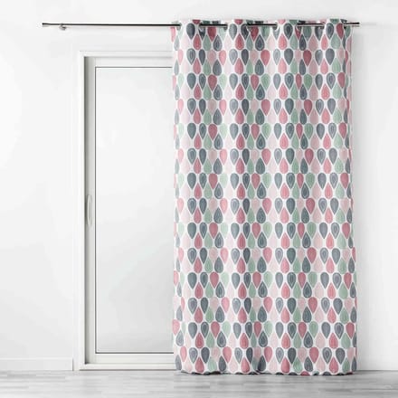 douceur d'intérieur, Oogjesgordijn (140 x 260 cm) Palpito Roze, Bedrukt Polyester