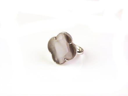 model Fiori ring zilver grijze klaver