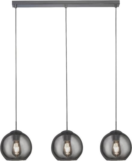 Plafondlamp Searchlight Hanglamp Balls 3L Rookglas