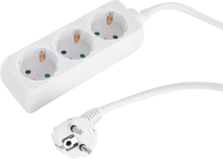 Q-Link stekkerdoos - 3-voudig - randaarde - 3 x 1.5 mmÂ² - 1.5 m - wit