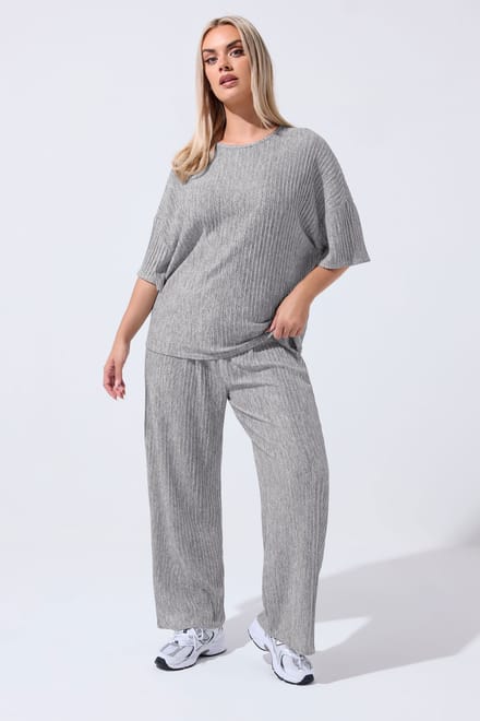 Limited Collection Grijze Geribbelde Top Size 44
