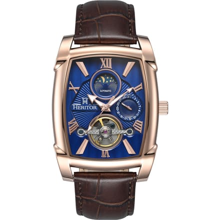 Heritor Automatic Valentin leren band horloge met datum