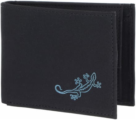 oxmox portemonnee New Cryptan RFID Protect Pocketbörse Lizard 2.0 Print Cyan Black zwart