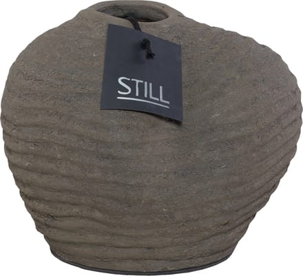 STILL - Vaas - Organische Vorm - Ribbels - Dark - Bruin - 20 x 18 cm