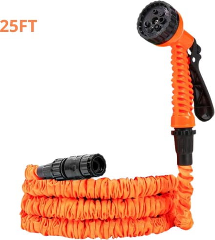 Livano Tuinslang Flexibel - Tuinslangen - Haspel - Spuitpistool - 7.5 Meter - Oranje