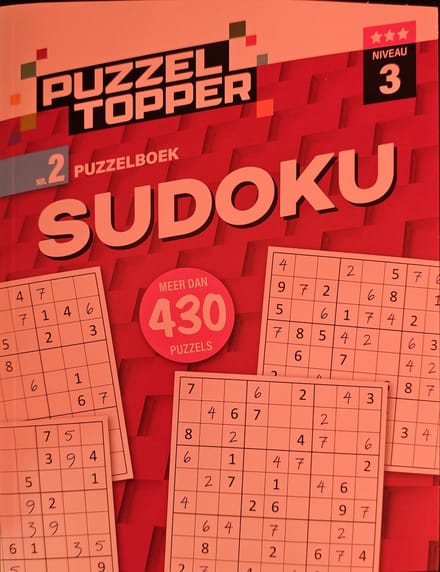 Puzzelboek SUDOKU. . Puzzel Topper. Meer dan 430 puzzels.