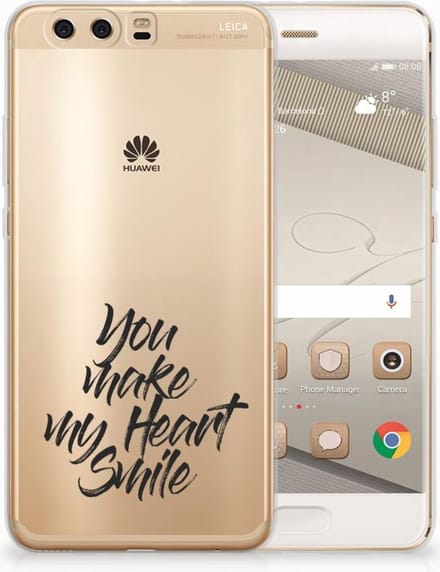 Huawei P10 Plus Siliconen hoesje met naam Heart Smile