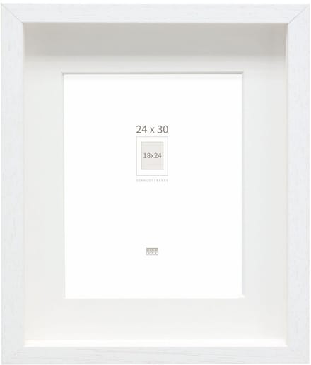 Deknudt Frames Fotolijst - wit met passe-partout - 18x24 cm / 24x30 cm