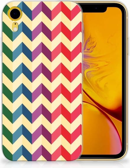 Back Cover voor Apple iPhone Xr TPU bumper Zigzag Multi Color