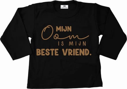 Shirt zwart kind-mijn oom is mijn beste vriend-Maat 68