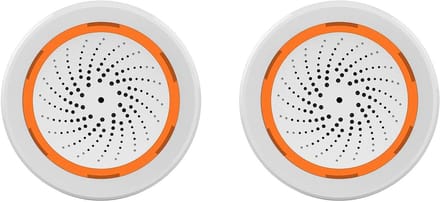 Slimme Sirene Sensor - Alarm Geluid - Huis Beveiligen - 90 dB Geluid Licht - 2 Stuks - Oranje Wit