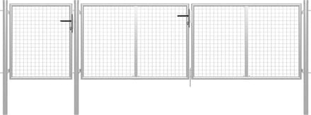 vidaXL - Tuinpoort - staal - 400x75 - cm - zilver