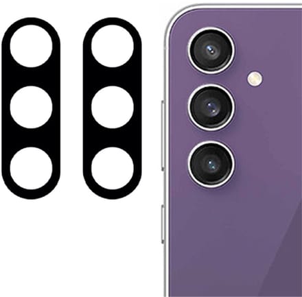 Camera lens Protector 2x Geschikt voor: Samsung Galaxy S25 Plus - screen protector - glas - bescherm je camera - beschermglas - Zwart