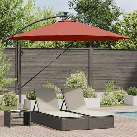 vidaXL Parasol 294 x 294 x 248 cm Polyester en Aluminium Terracotta