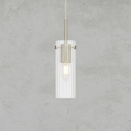 Markslöjd Hanglamp Tibia, stekker, helder/nikkelkleurig, Ø 7 cm