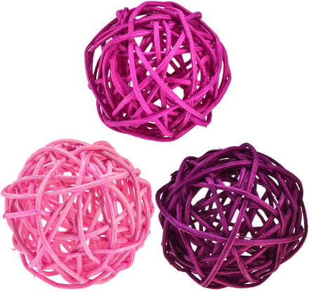 Rotan bollen lichtroze roze paars assorti rotan Ø5cm 24 st, 24 Stück