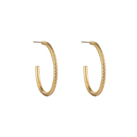 Bijoutheek Oorknoppen Ovaal Hoop Slang Patroon Goud