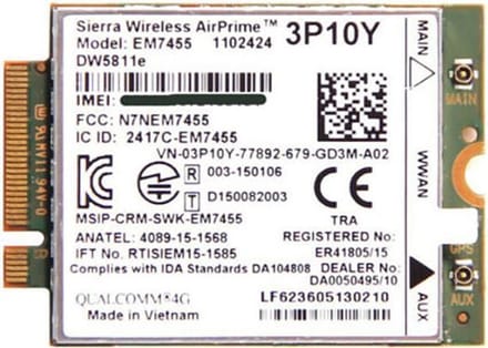 Dell Wireless 5811E (DW5811e) M.2 Mobile Broadband 4G LTE WWAN Card – 3P10Y