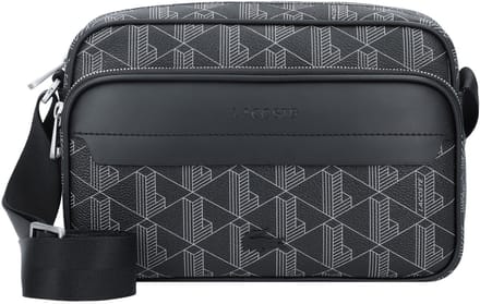 LACOSTE Schoudertas The Blend Reporter Bag Monogram Noir Gris Zwart