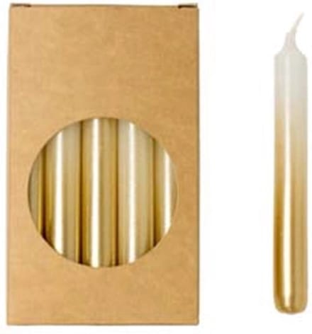 Rustik Lys   Potloodkaarsen   Klein   20 stuks   1,2 x 10cm   wit/goud