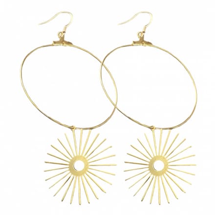 Oorbellen-Zon-Goudkleurig -zilver-Charme Bijoux