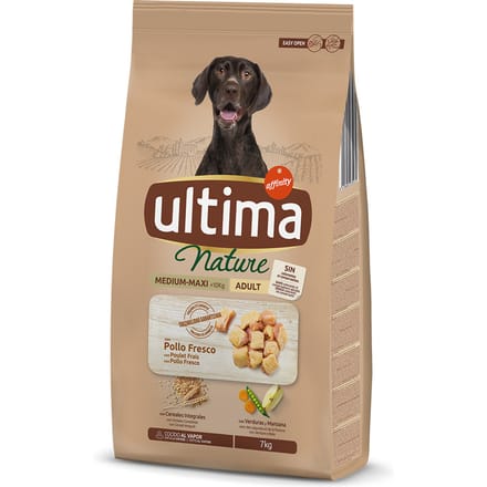 Ultima Nature Medium / Maxi Kip Hondenvoer - Dubbelpak: 2 x 7 kg