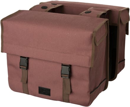 FastRider Celo - Dubbele Fietstas - 34L - Waterafstotend Canvas - MIK Systeem - Reflecterend - Bruin