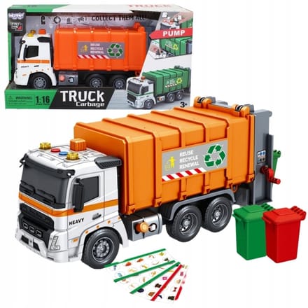 Woopie Interactieve Vuilniswagen Model Schaal 1:16 Met Geluids- en Lichteffecten - UNI