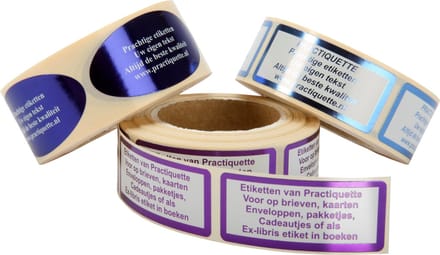 Zelfontwerp Tekststickers 21x48mm - 250 Stuks - Sterk Plakkend - Zijdeglans Etiket