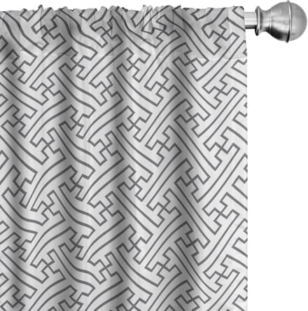 ABAKUHAUS Voorhangen – Microfaser Grijs/Wit – 2x75x245 cm