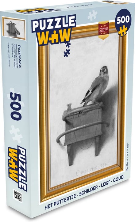 Puzzel Het puttertje - Schilder - Lijst - Goud - Legpuzzel - Puzzel 500 stukjes