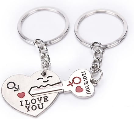 Sleutelhanger I LOVE YOU met sleutel (2 delig ) 3 x 7.5 cm