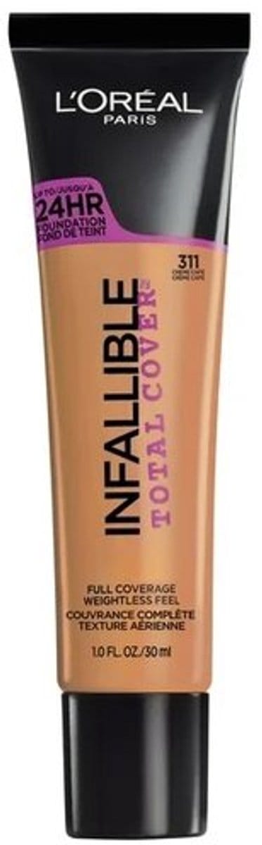 L'Oréal Paris Infallible 24H Foundation - 311 Creme Cafe - Full Coverage - Natural Finish - Foundation - 30 ml