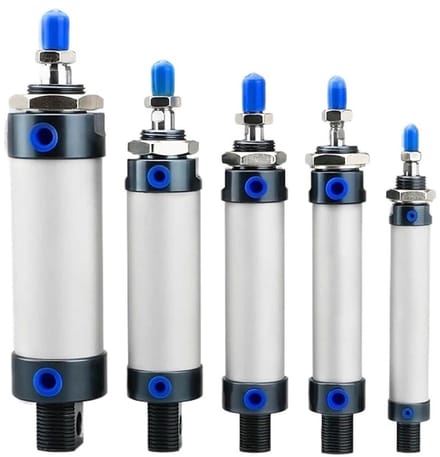 Pneumatische mini-cilinder met dubbele functie, aluminiumlegering, 100 mm slag, 40 mm boring