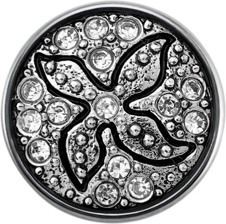 Quiges - Dames Click Button Drukknoop 18mm Zirkonia Symbool - EBCM347