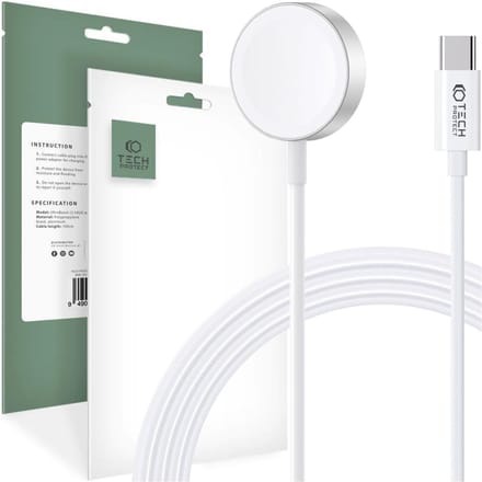 Tech-Protect UltraBoost Inductive Magnetic Charger with USB-C Connector for Apple Watch 1.2m - White