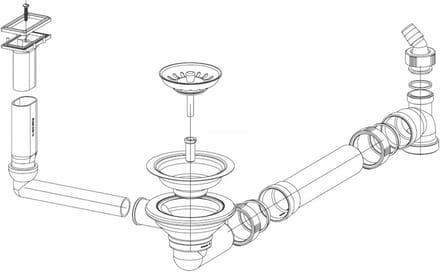 Universele Afvoerplug Set voor Spoelbak met Stopkraan 1 1/4 inch