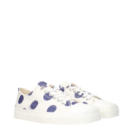 Moschino Witte Stoffen Lage Sneakers