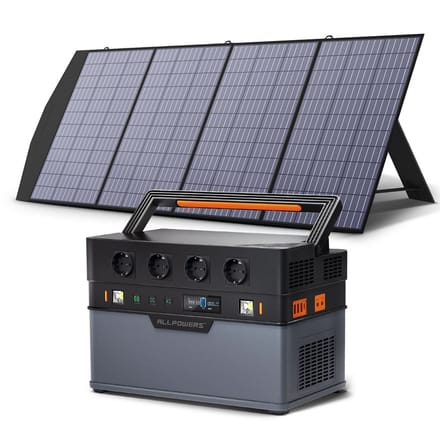 ALLPOWERS Zonnegeneratorset 1500W (S1500 + SP033 200W zonnepaneel) - S1500+SP033 Zonnepaneel 200W