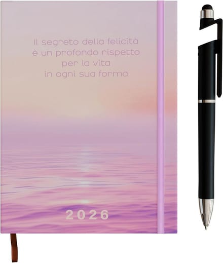 Compacte A6 Kalender 2026 - 12 Maanden Agenda in Italiaans met Inclusief Pen