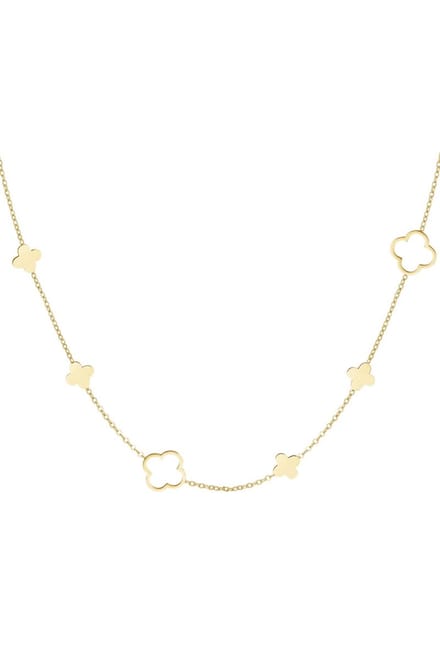 Bijoutheek Collier Klavers open dicht Goud