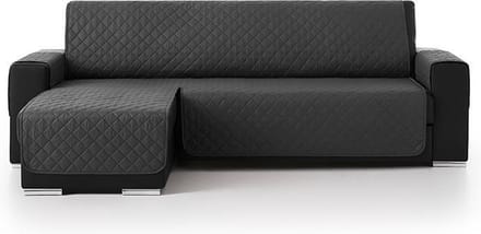 Duo quilt Chaise Longue links - Bankbeschermer - 280cm breed - Grijs - OekoTex keurmerk